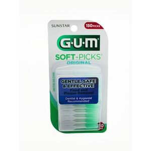 Sunstar GUM Soft-Picks Original Dental Picks 150 Count with On-The-Go Case 6327